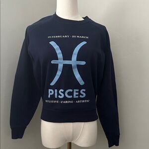 Anthropologie Navy Blue Pisces Sweatshirt